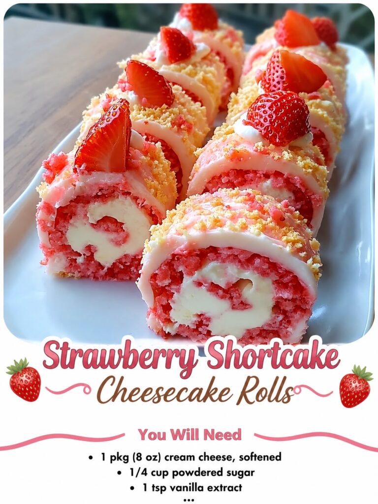 Strawberry Shortcake Cheesecake Rolls
