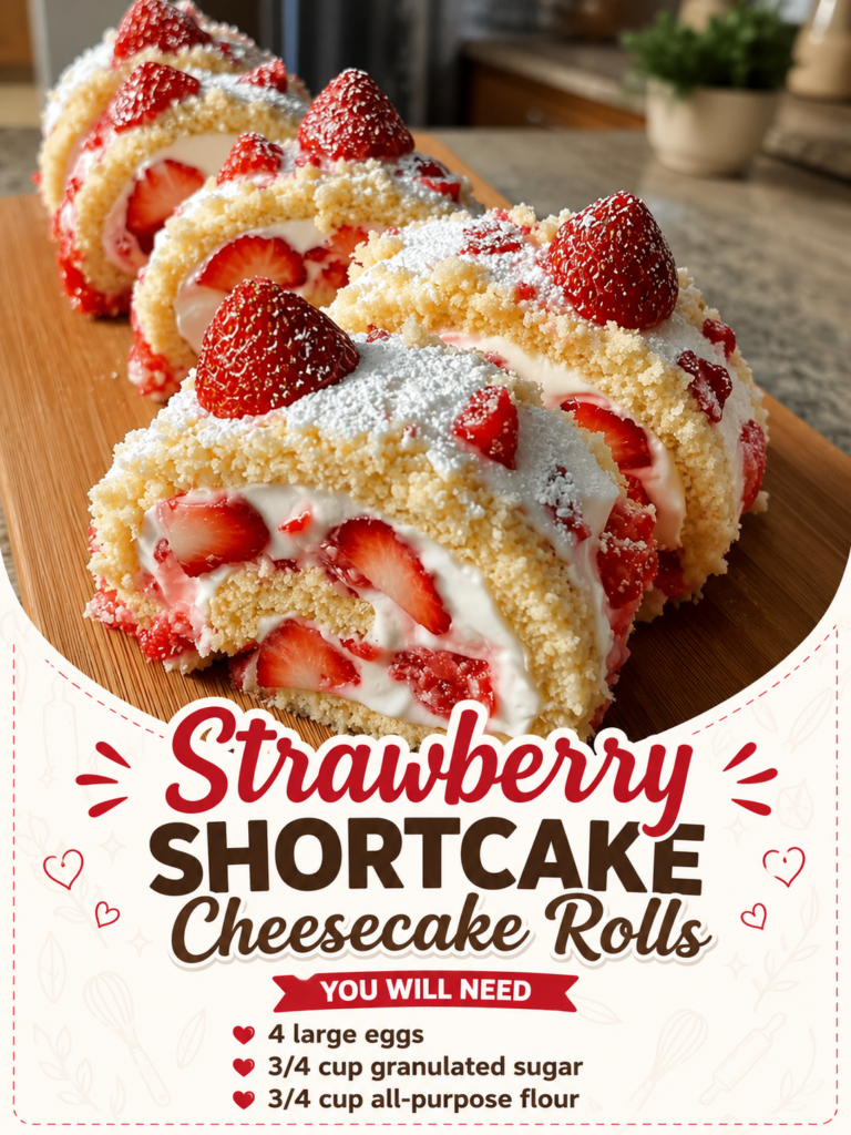 Strawberry SHORTCAKE Cheesecake Rolls
