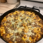 tortellini skillet with ground beef and cheese 1